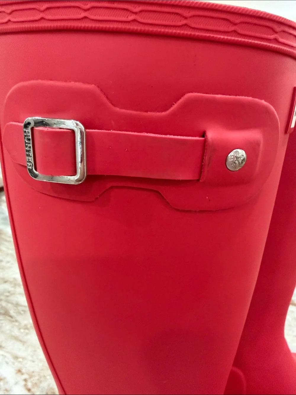 Hunter red Tall Rubber Rain Boots sz 5 kids